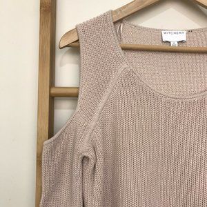 Witchery Sweaters | Witchery Beige Cut Out Shoulder Knit Jumper Xs 